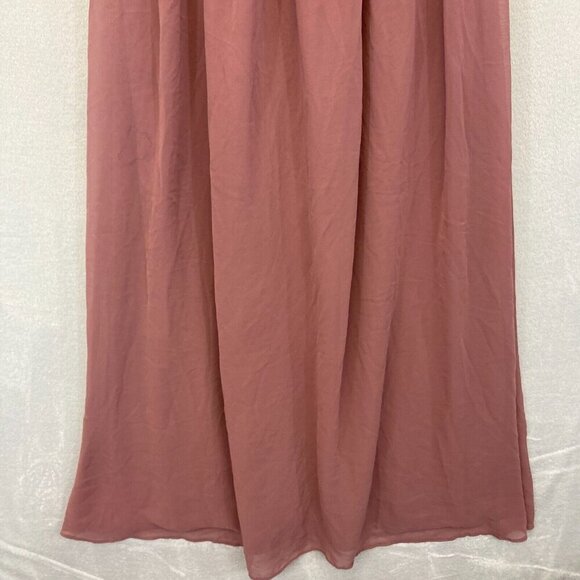 Azazie Formal Maternity Maxi Dress A2 Chiffon Pink Flowy Wedding Prom Bridesmaid - Picture 11 of 16